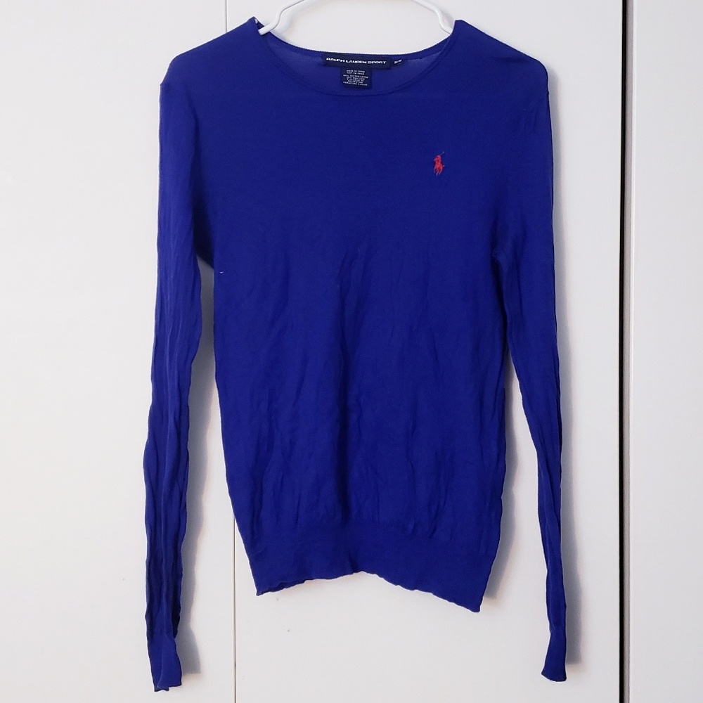 Ralph Lauren Sport basic blue long sleeve shirt